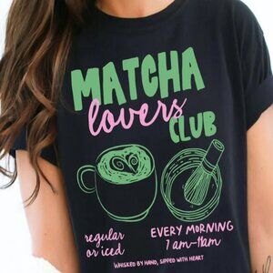 Matcha Lovers Club Shirt, Iced or Hot Matcha Lover Shirt, Cafe Aesthetic Graphic